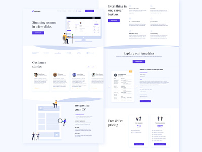 CV Builder Landing page (concept) product design ui ux webdesign website website concept