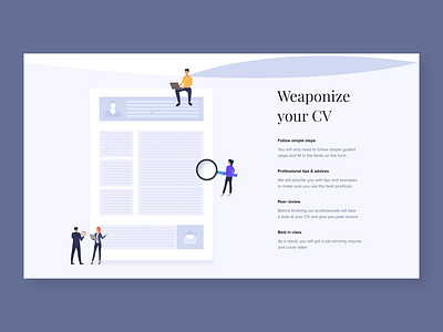 Hover interaction for Resume builder landing page app animation design interaction animation minimalist rigging ux ui webdesign