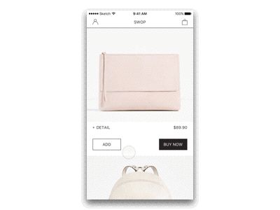 SWOP bags e commerce online shop principle sketch