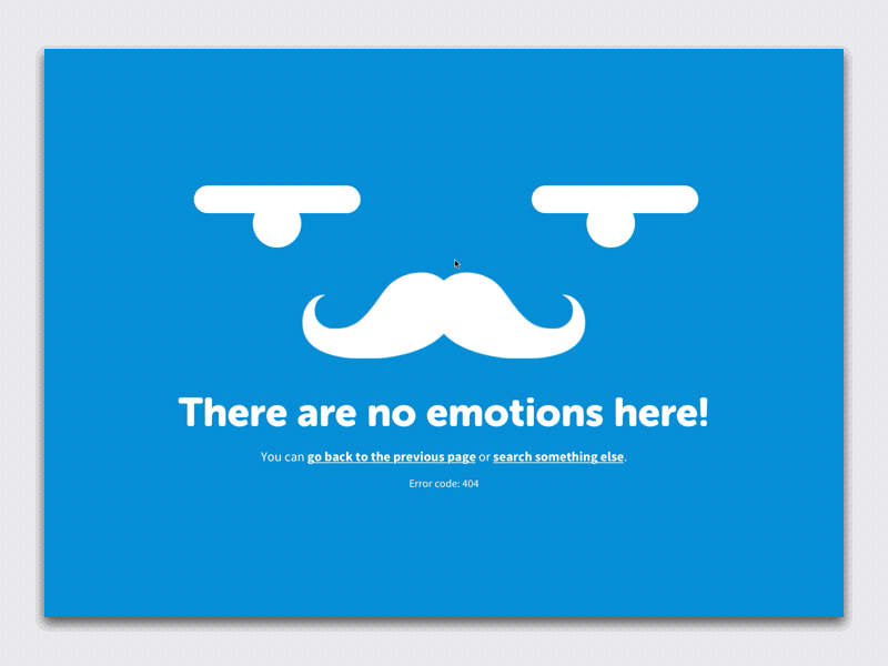 404 Page 404 emotion error page mustache principle