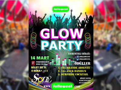 Glow Party glow party party poster poster design