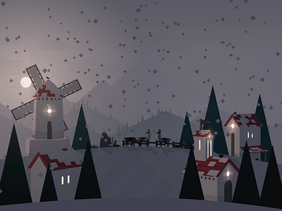 Season's greetings from Alto's Adventure christmas game greetings indie ios llamas seasons snow snowboard windmill winter