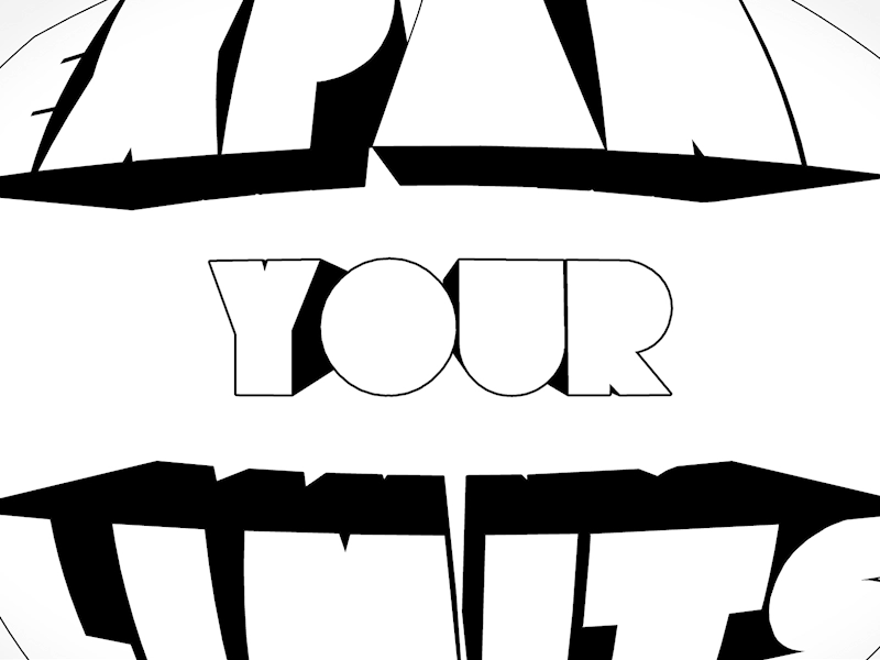Expand Your Limits animation black and white bw doodle expand fullscreen glitch transition limits