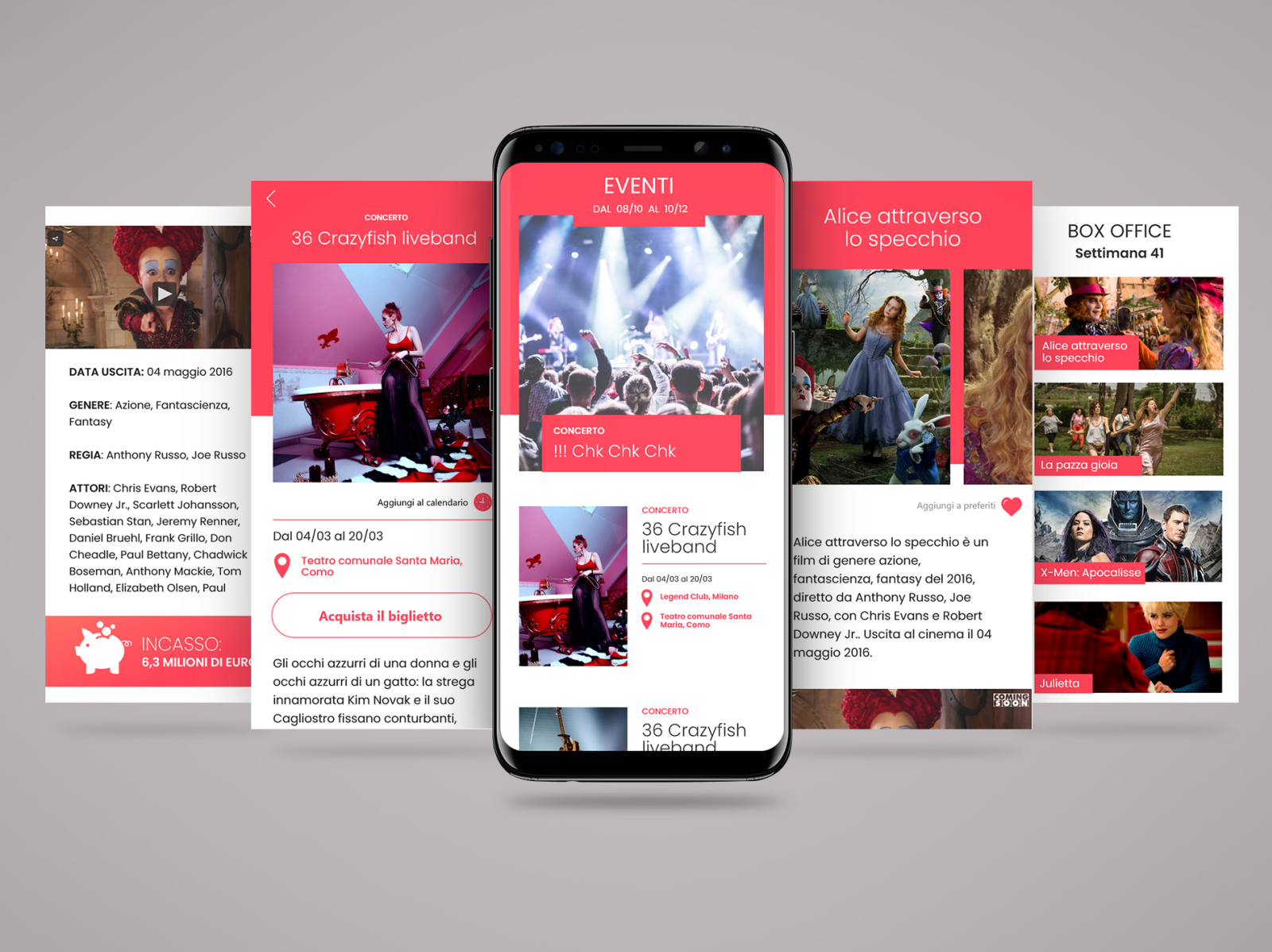 UI design Events + Cinema by Roberta V on Dribbble