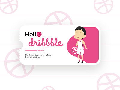 Hello Dribbble debut dribbble hello hello dribbble shot ticket