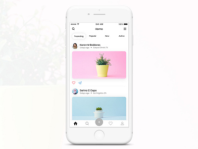 Plant App Home Screen design design art feed feed screen feeds home home screen homescreen interaction interaction design ui ui ux ui ux design ux