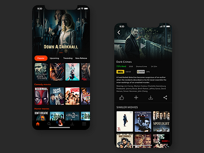 Online Movie App clean film interaction ios ios app ios design iphone mobile app movie online starring trend ui uiux user experience ux watch