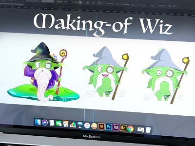 Wizard app character design illustrator wizard