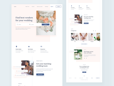 Wedding Service concept design interaction landing page ui uidesign ux uxdesign web website
