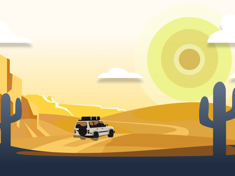 Web Animation - Desert Truck animation desert driving loop overlanding truck web website