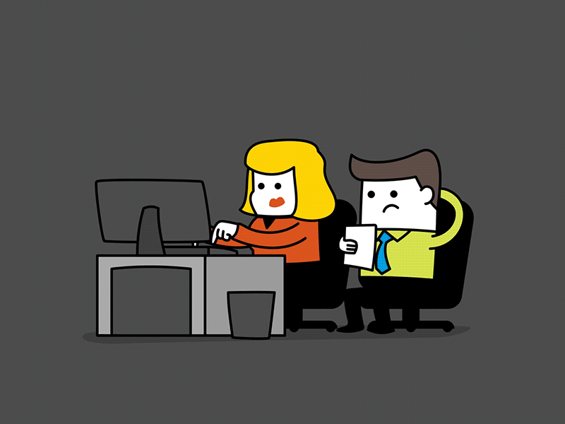 Desk Workers animation character desk illustration rework reworkers work