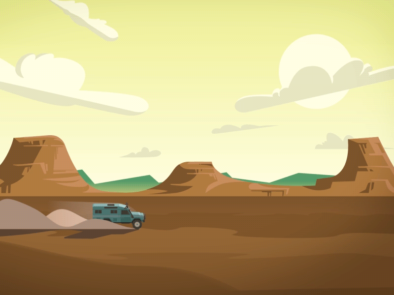 Desert Driver animation desert driving landscape overlanding truck