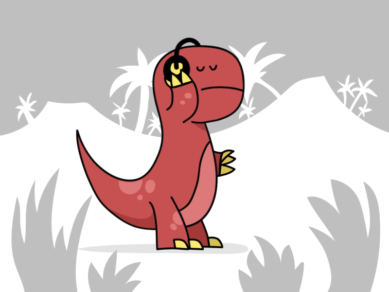 Dancing Dinosaur animation character design illustration music