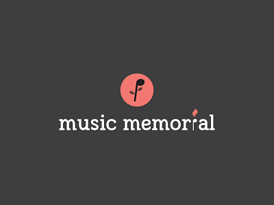 Music Memorial Logo (2016) app branding design experience design experiential experiential design flat icon logo music typography vector