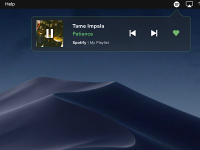 Daily UI 009 Music Player - macOS Spotify Mini-Player 009 daily ui dailyui design desktop digital mac macos minimal music music player panel spotify tame impala ui ux uxui