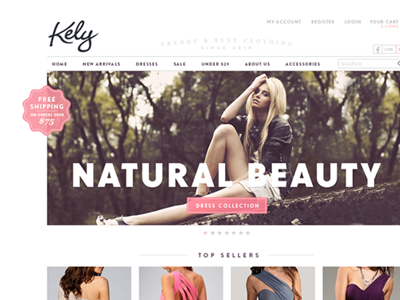 Kely Clothing fashion interface ui