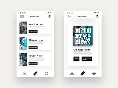 MetroCard App design interface typography ui