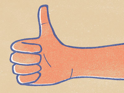 hand drawing thumbs up