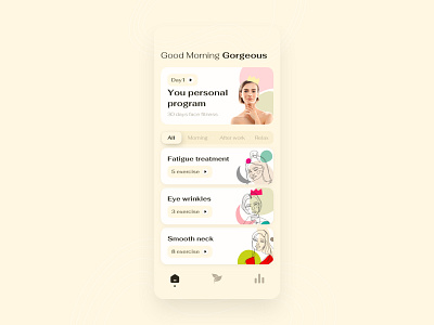 Concept FaceYoga face inspiration interface minimal mobile ui yoga