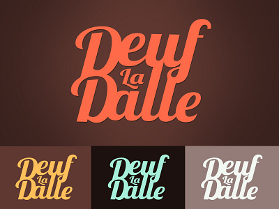 Deuf La Dalle Logo curves design logo script typo wg
