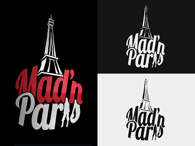 Mad'N Paris Logo eiffel tower logo made paris red silver