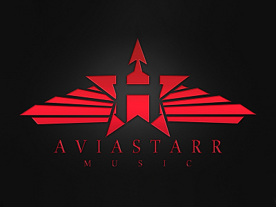 Logo for Aviastar fly logo music red sharpen star wings