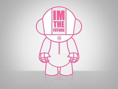 Im The Future Robot dribbble futuristic grey pink robot