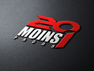 LOGO for 20MOINS1PRODS corporate logo metal metalic effect red typography