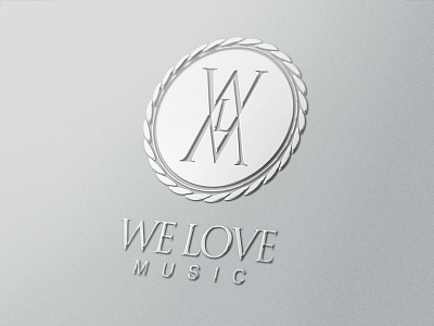 LOGO for WE LOVE MUSIC grey logo love metalic music realistic shine
