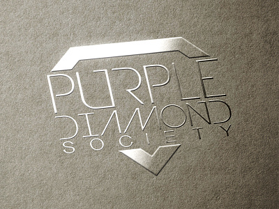 Purple Diamond Society diamond event logo metal realistic effect