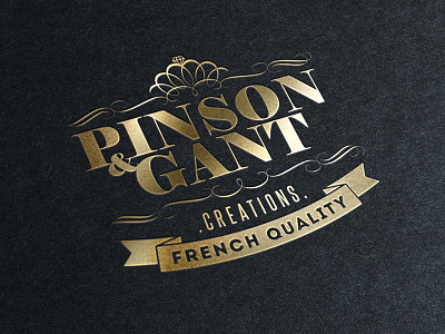 Logo Pinson & Gant. creation french gold identity logo quality