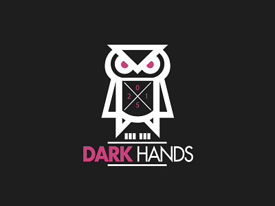 DARK HANDS Logo brand clothing company logo owl pink