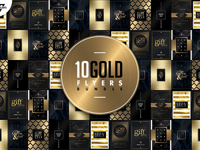 10 GOLD MINIMAL Flyer Templates