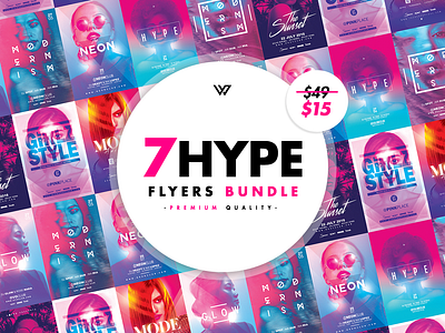 7 HYPE FEMININE Flyer Templates bundle event feminine flyer flyer bundle flyer design flyer inspiration flyers girls glossy inspiration minimal modern neon pack pink psd psd flyers purple wg visualarts