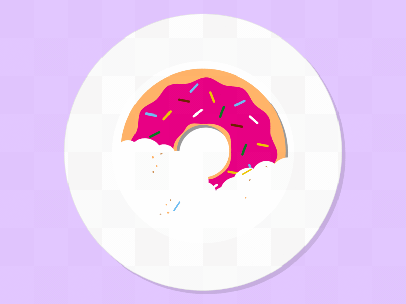 Biting donut | Tutorial animation bite cake crumbs cupcake donut mograph plate sprinkles tutorial