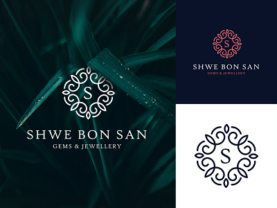 Shwe Bon San Logo art branding designyeyan dribbble jewelery logo logo branding logo design logos minimalism shwe bon san logo yeyan