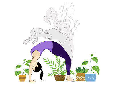 Yoga illustration - Back bend