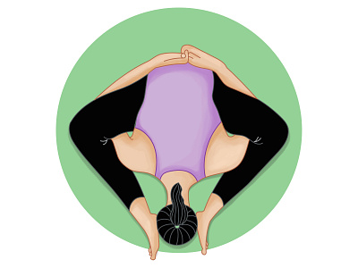 Yoga Illustration - Tortoise pose