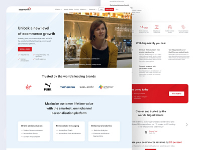 Segmentify dashboard design designer ecommerce landing page red sales software ui ui design ui ux ux website