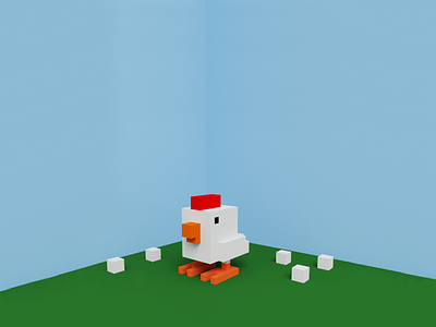 Duck Voxel art - Freebie 3d art design duck free freebie grass gumroad magicavoxel pixel ui ui design ui ux ux voxel voxelart white