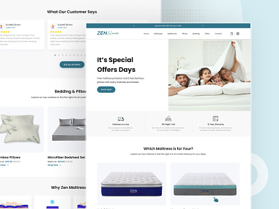 Zensleep - Mattress agency bed cleanui design details ecommerce freelance homepage mattress minimal pillow product sheets sleep ui ui design ux
