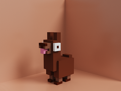 Sheep Voxel art - Freebie 3d 3dart animal art brown designer illustration minimal pixel red render sheep voxel
