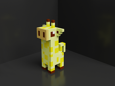 Giraffe Voxel art - Freebie
