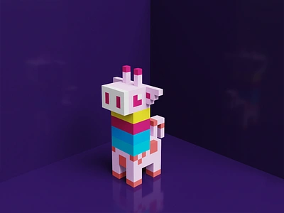 Unicorn Voxel art - Freebie 3d 3dart animal art cube design designer illustration illustrator minimal render ui ux unicorn unique vector voxel art