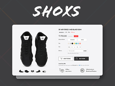 Shoxs Product Details ecommerce product product details ui ui design ux web design