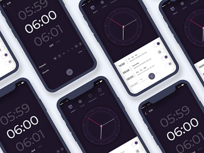 Clock App Ui alarm clock app ui clock clock app illustration timer ui ui design ui ux ux