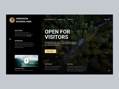 Gorongosa National Park - Website redesign concept app branding concept creative design logo redesign typography ui ux webdesign website