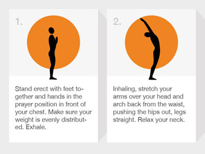 Sun Salutations infographic silhouette yoga