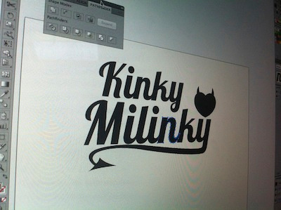 Kinky Milinky WIP devil illustrator logo vector