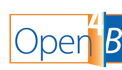 Open 4 Business logo re-work business illustrator logo vector